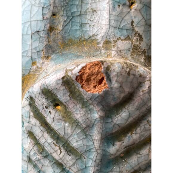 Unbranded Large Ceramic Finial Turquoise Crackle Glaze Architectural 19" - Picture 8 of 9